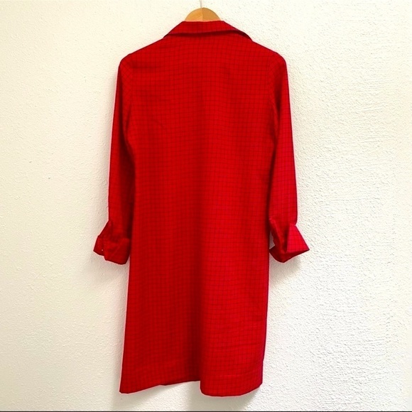 𝅺vtg 6 Lanvin dress couture gingham square vintage silk checkered pinup 60s 70s - Picture 4 of 16